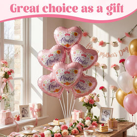 MiniInflat pink heart balloons create elegant tabletop centerpieces.