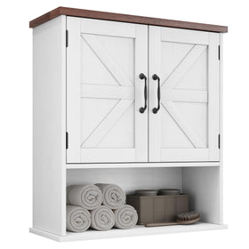 Mino Kesper barn doors bathroom cabinet shows stylish storage for small bathrooms