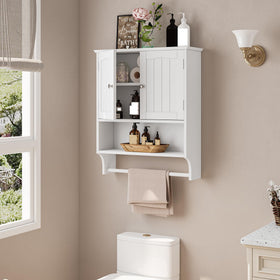 Interior of Mino Kesper cabinet showing adjustable shelf for toiletries