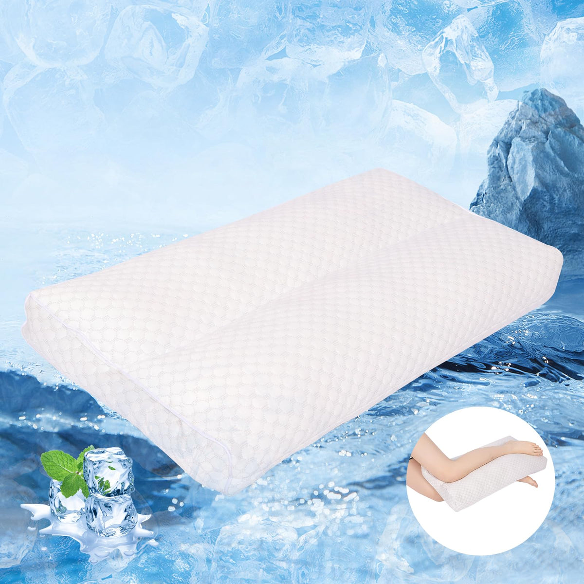 MINUPWELL cooling knee pillow for side sleepers delivers refreshing comfort all night.