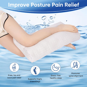 MINUPWELL knee pillow keeps legs aligned between knees for improved posture.