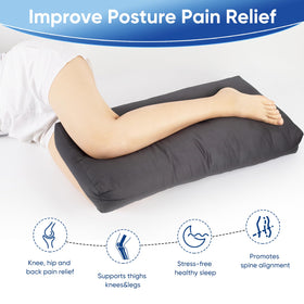 MINUPWELL knee pillow soft cotton cover delivers breathable comfort.