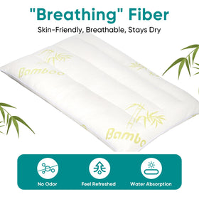 MINUPWELL Ultra Thin Pillow close-up shows plush yet supportive 7D fiber fill.