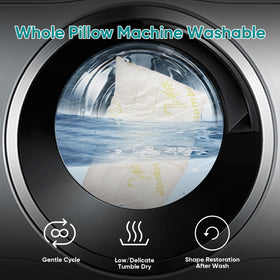 MINUPWELL Ultra Thin Pillow vacuum-packed packaging and air-out guidance.