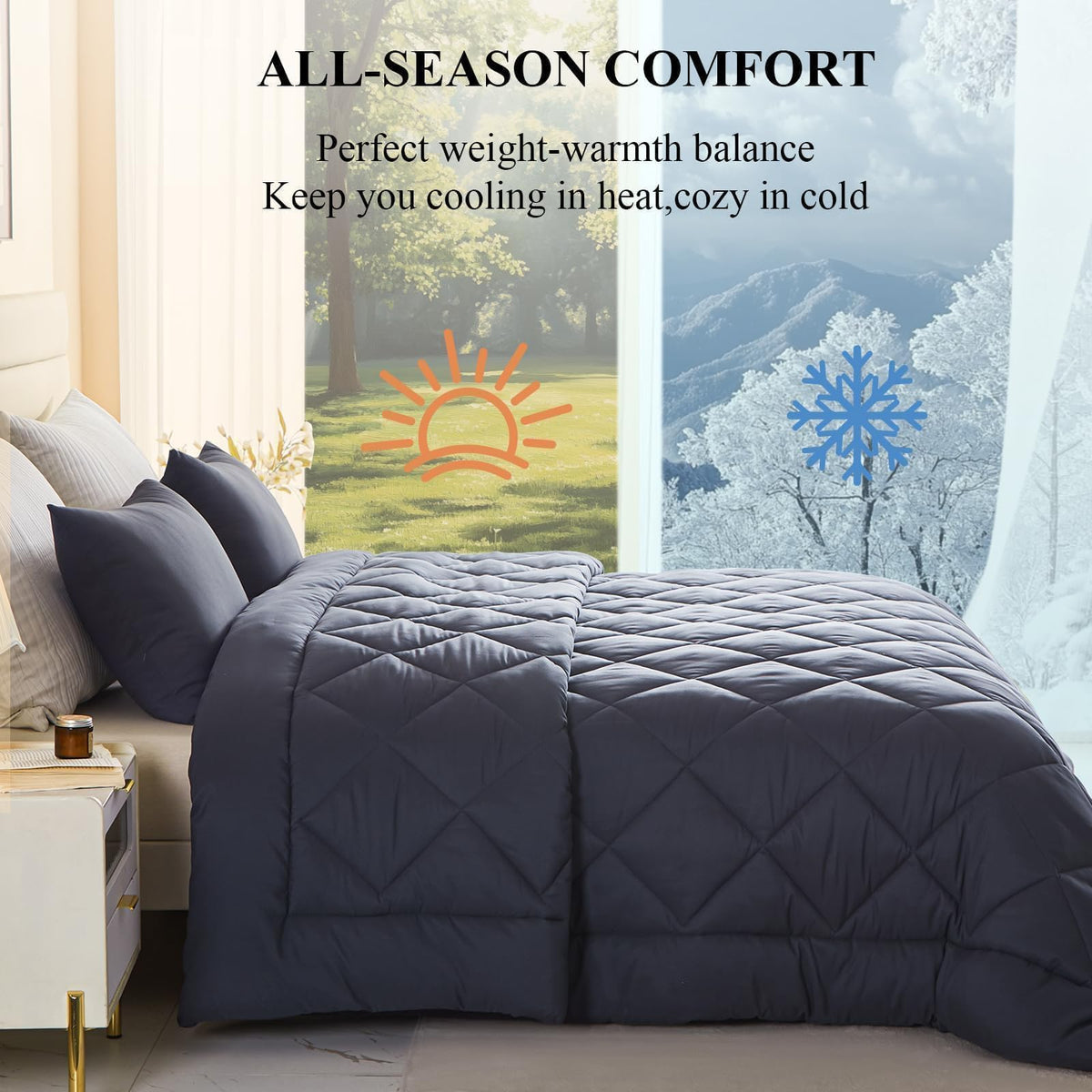 MIOTO eight corner tabs keep the duvet securely in place.