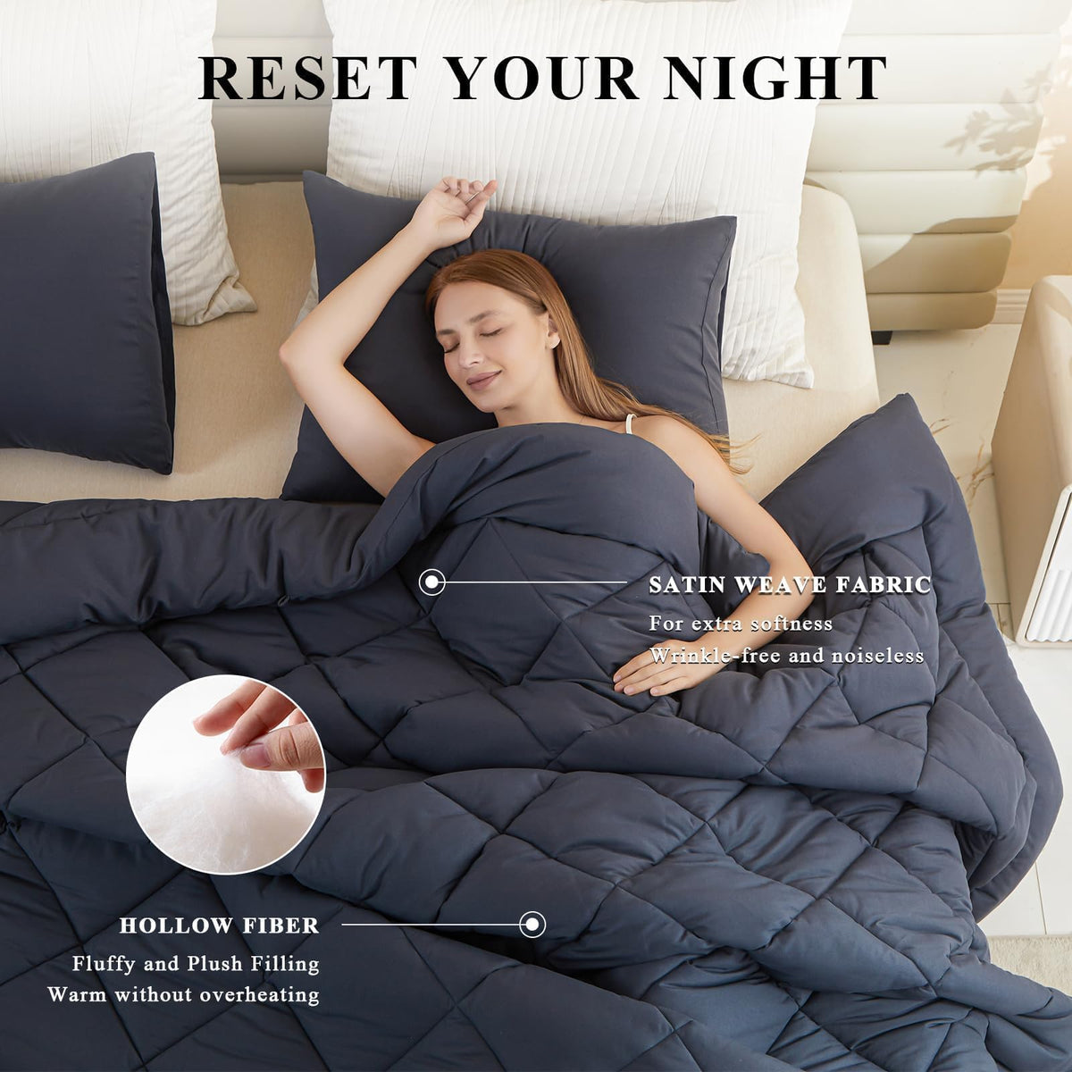 MIOTO close-up shows soft satin-weave texture and plush feel.