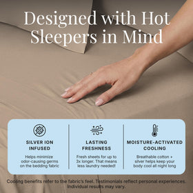 Miracle Made deep-pocket fitted sheet on bed demonstrates secure fit.
