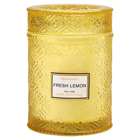 MIRASCENTS Lemon Scented Candle in 19oz jar delivering bright citrus aroma for refreshing spaces