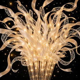 MiraWish light up wand with ribbons and bells creating a warm ceremony glow