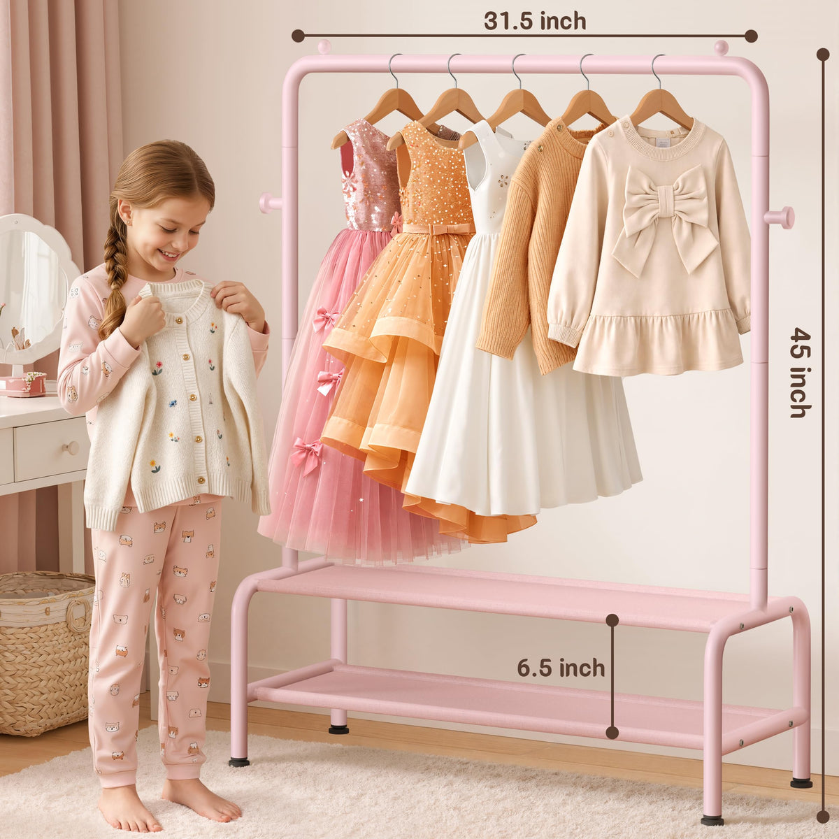 Mirolam dress-up storage ready for outfits, hats, and accessories