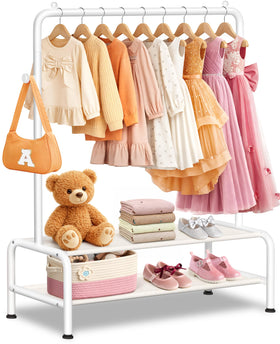 Mirolam kids clothing rack with dress-up focus for independent dressing