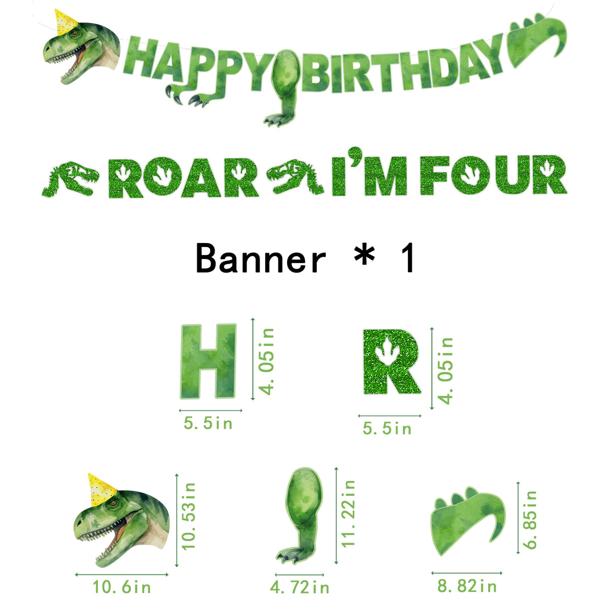 Miruwtog dinosaur cake topper highlights the birthday cake centerpiece.