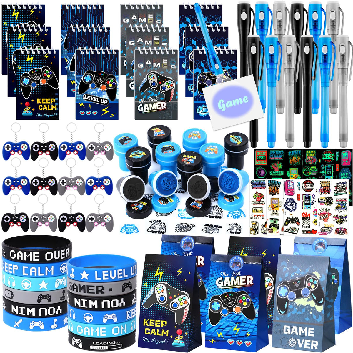 Mishopy 84Pcs video game party favors pack promotes a memorable birthday.