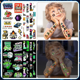 Mishopy luminous tattoo stickers add shine to the gaming party.