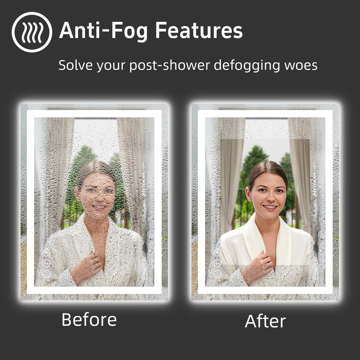 Miskerm mirror mountable horizontally or vertically for flexible layouts