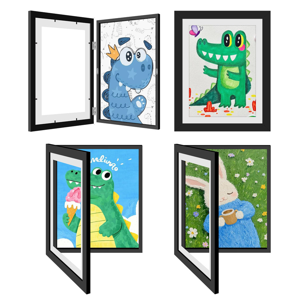 MISNEACH four-pack kid artwork frames front view showing front-opening design