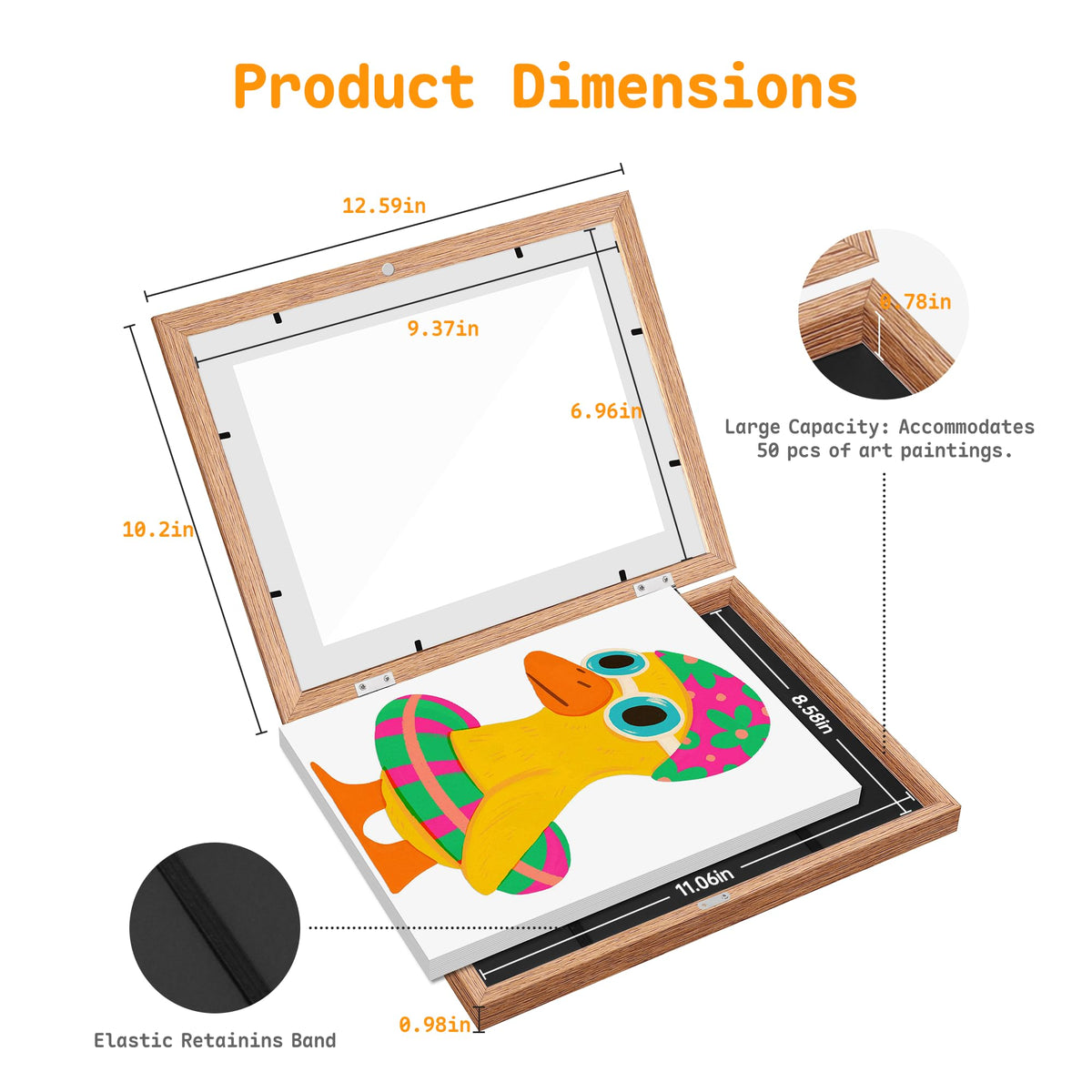 MISNEACH 8-5x11 frame with 180-degree opening enables quick changes.