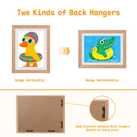 MISNEACH hanging hardware supports portrait and landscape layouts for flexible walls.