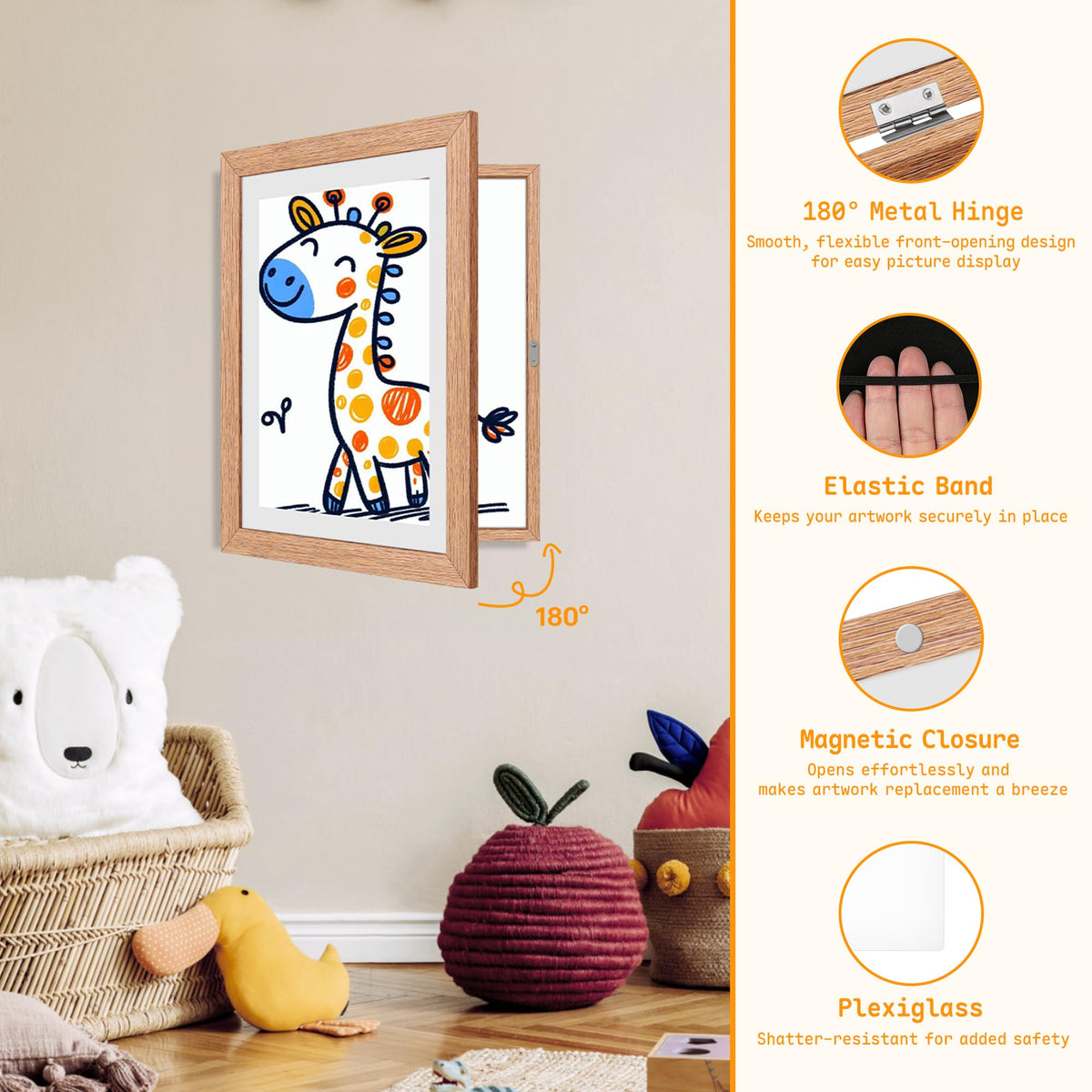 MISNEACH wood frame uses eco-friendly materials for safe, stylish display.