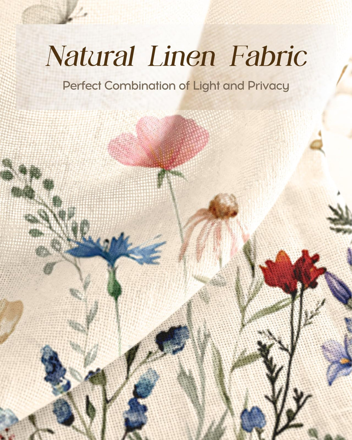 Miss Adola Floral Kitchen Curtains soft texture adds a cozy feel to kitchens.