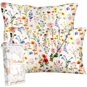 Miss Adola pillowcase 20x26 on beige flower design; luxurious sleep comfort.