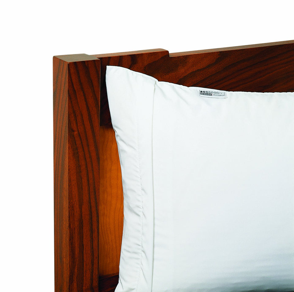 Mission: Allergy premium microfiber encasing closeup shows tight weave and mite barrier