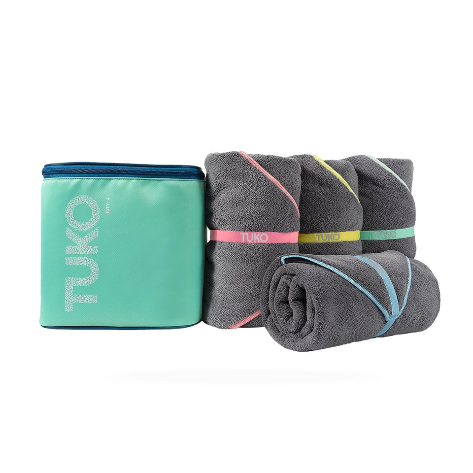 MISSION Tuko microfiber towel with quick-dry action for faster drying