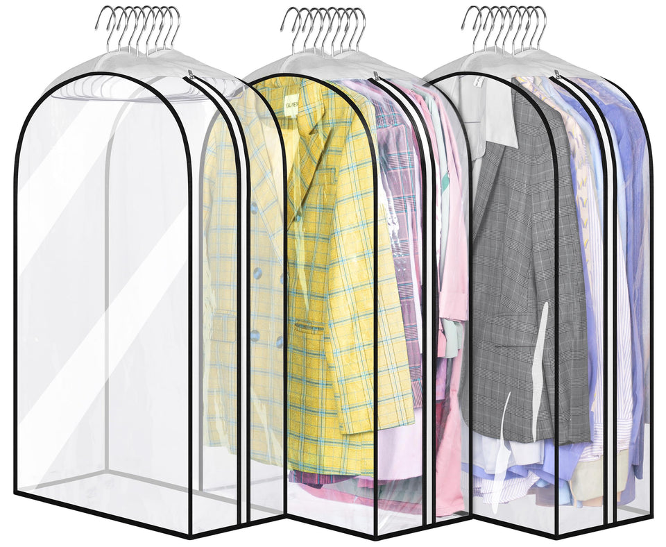 MISSLO 32-inch all-clear garment bag showing contents for quick selection