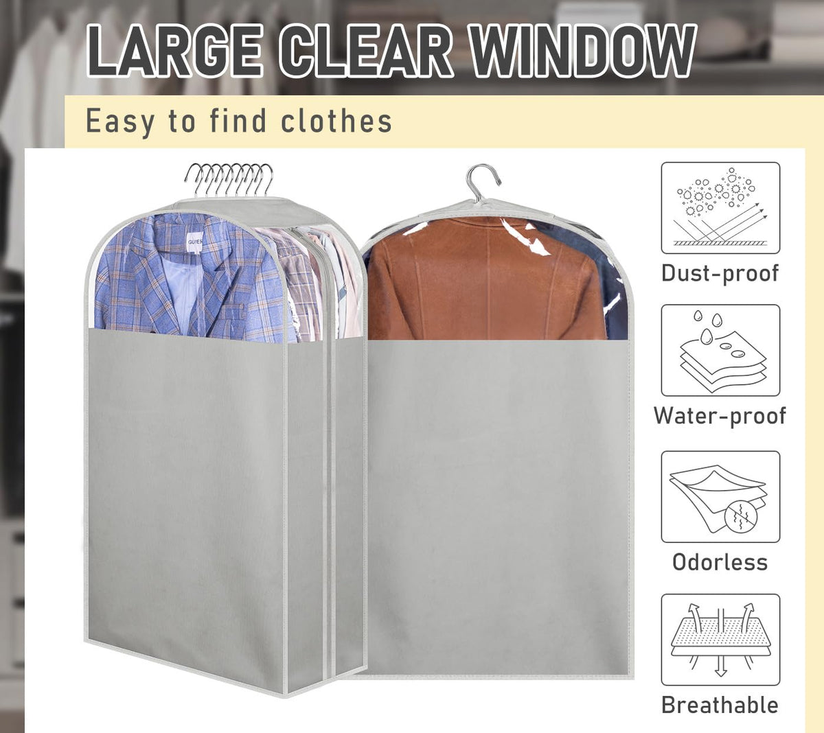 MISSLO 32-inch closet organizer bag helps maintain a tidy wardrobe