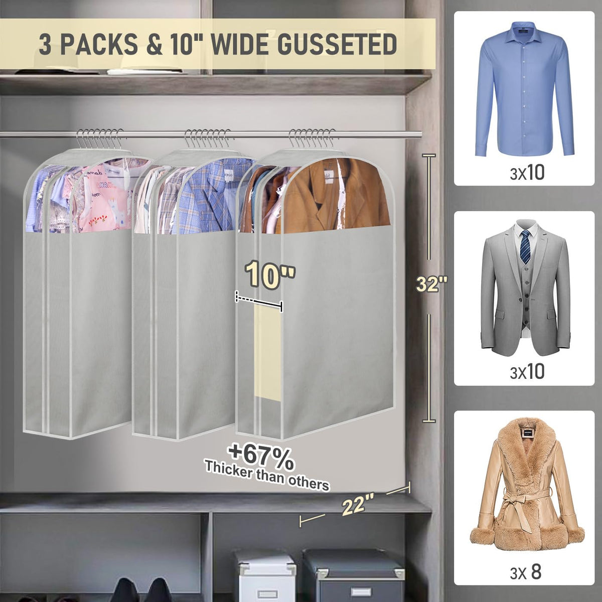 MISSLO 32-inch garment bag with clear window for quick outfit selection