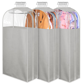 MISSLO 40-inch gusseted garment bag with side view protects suits while keeping them accessible.