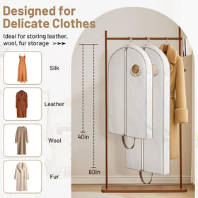 MISSLO 60-inch garment bag holding luxury clothes like coats and gowns