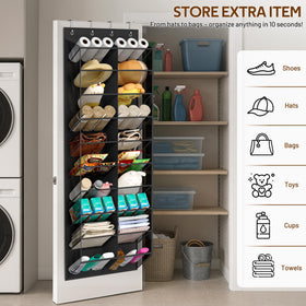 MISSLO black closet organizer in use keeps entryway tidy