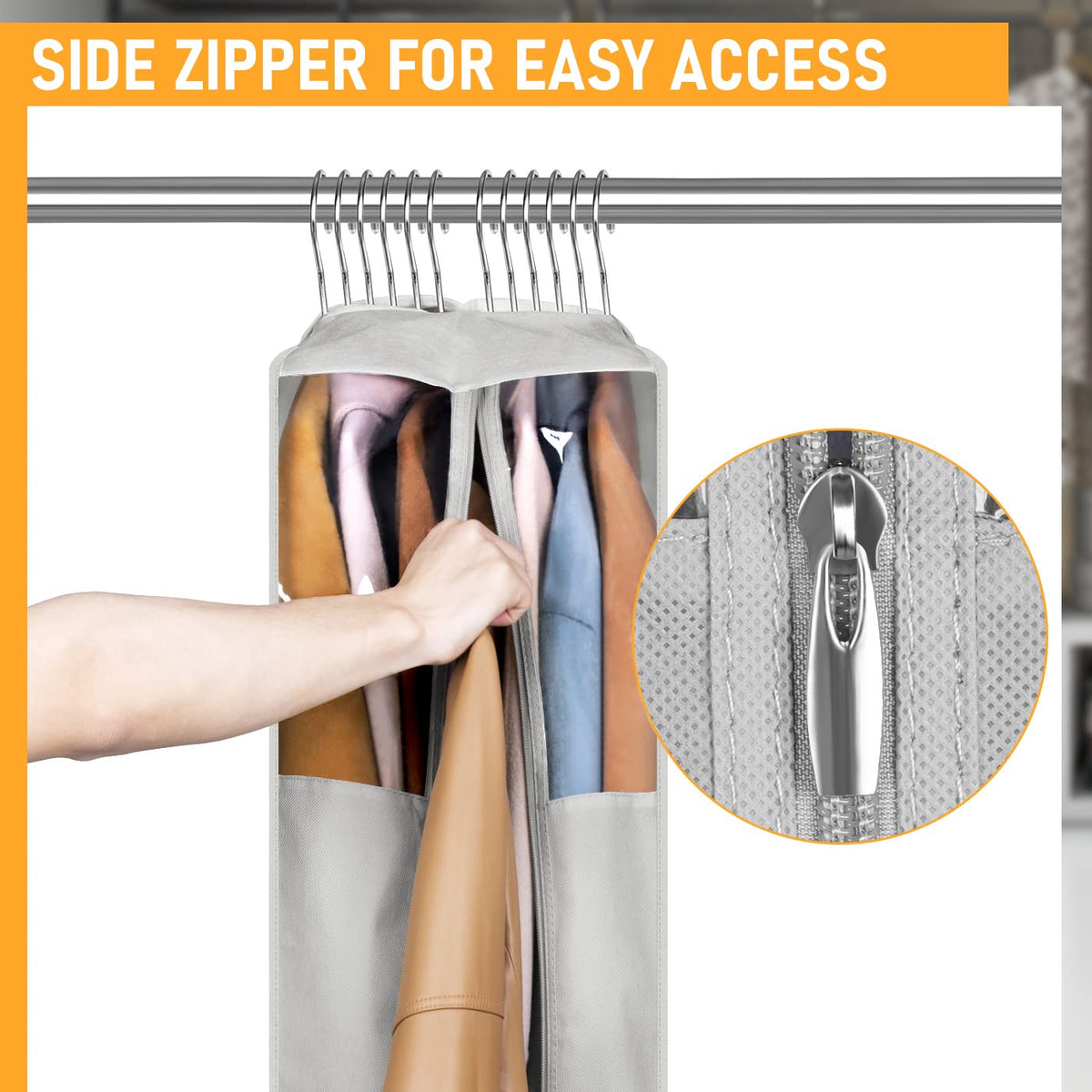MISSLO clear PEVA material keeps contents visible and protected.