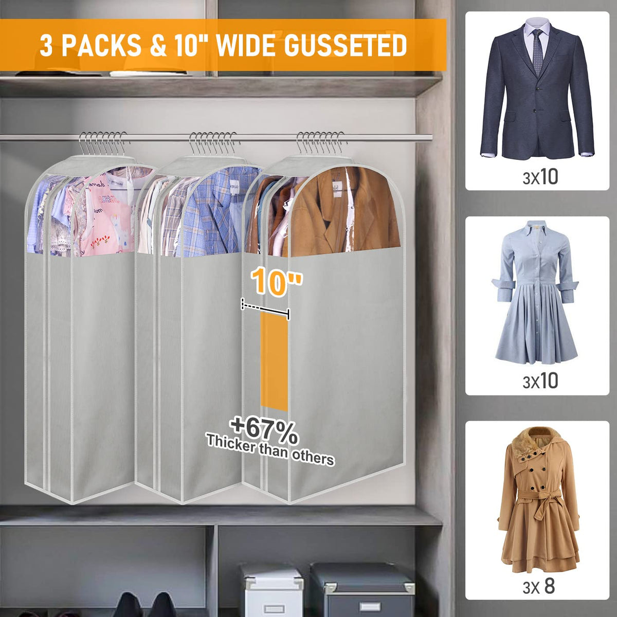 MISSLO clear window 40in garment bag helps you see contents at a glance.