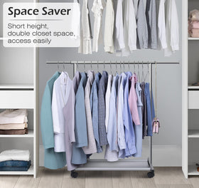 MISSLO bottom shelves rack adds shoes and boxes for organized storage.