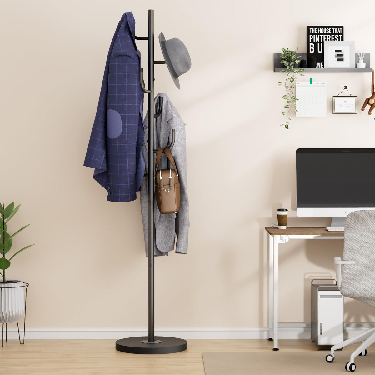 MISSLO coat rack suitable for bedrooms or offices to organize essentials