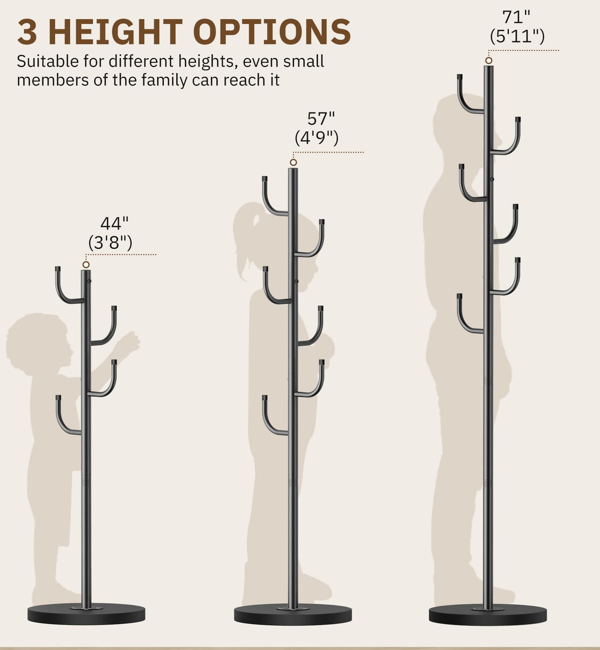 MISSLO coat rack with lower hook easy reach for kids