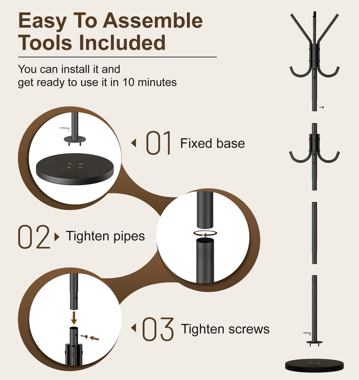 MISSLO freestanding rack saves floor space while adding modern decor.