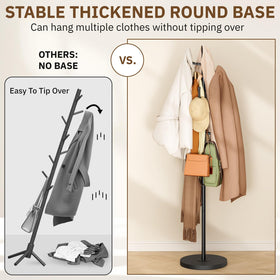 MISSLO coat rack showing six staggered hooks for organized storage