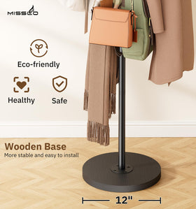 MISSLO adjustable coat tree with four height options for family use