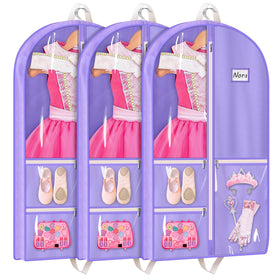MISSLO 40-inch purple dance garment bag with ample space for multiple costumes.