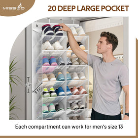 MISSLO four metal hooks enable secure door mounting