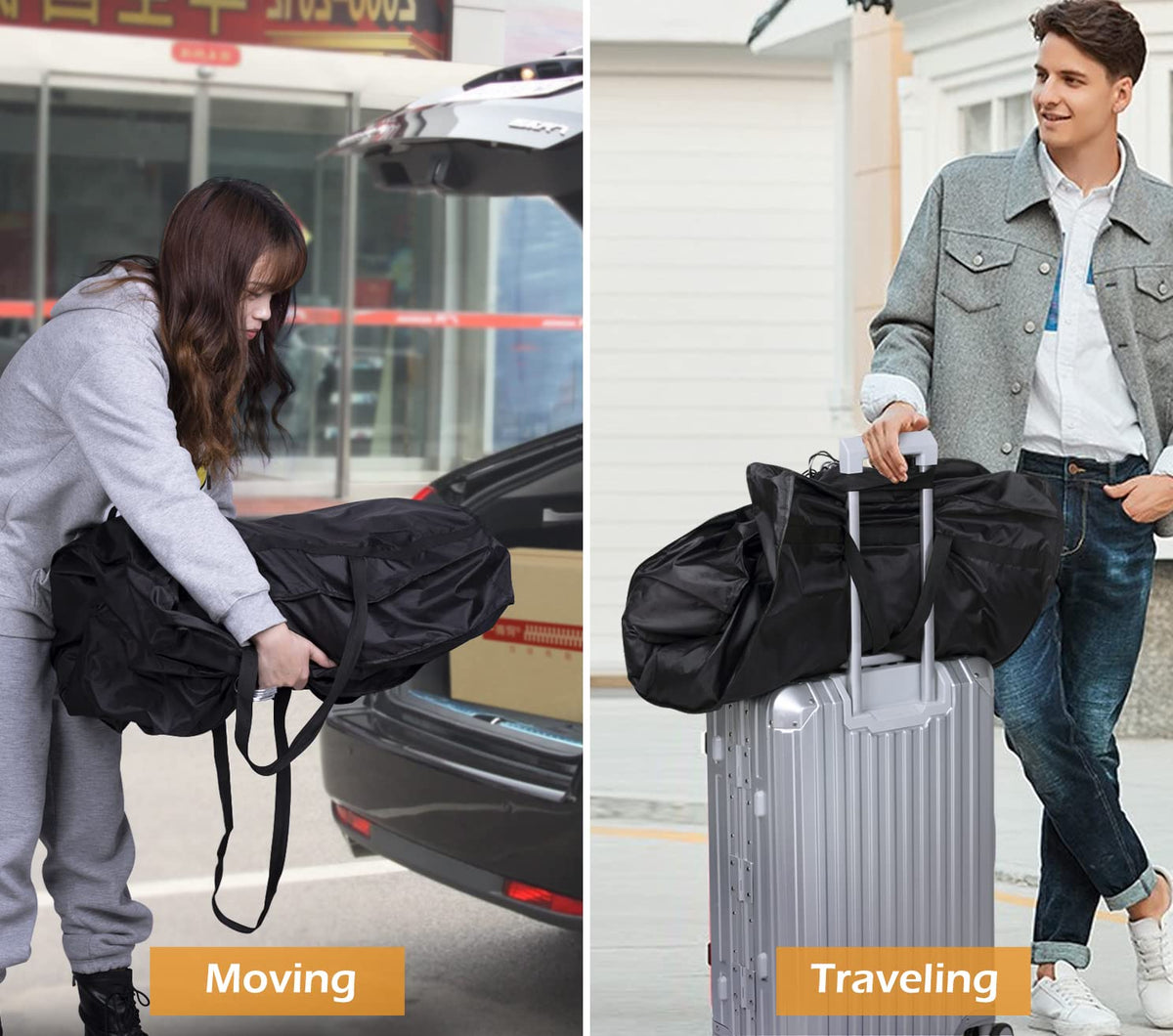 MISSLO foldable garment bag stores flat when not in use