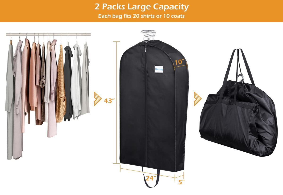 MISSLO large capacity garment bag holds many shirts or coats