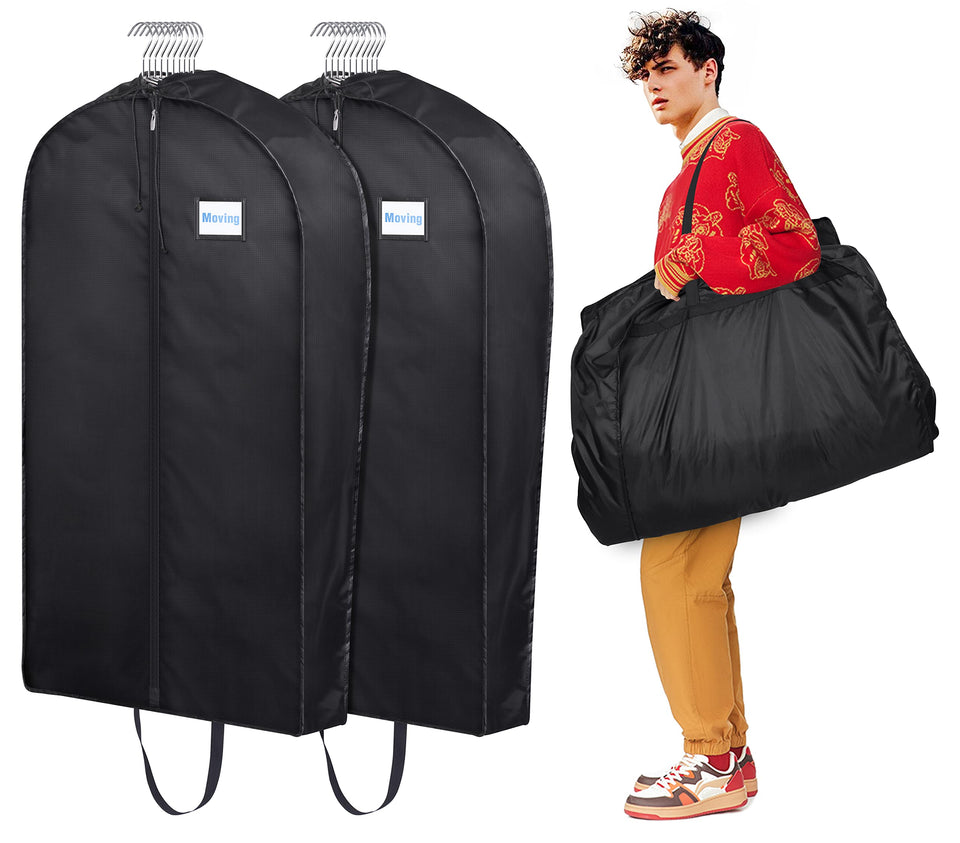 MISSLO garment bag top opening for easy loading of clothes