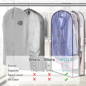 MISSLO 60-inch bag offers protection for longer garments.