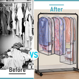 MISSLO hanging garment bags promote a tidy, accessible closet.