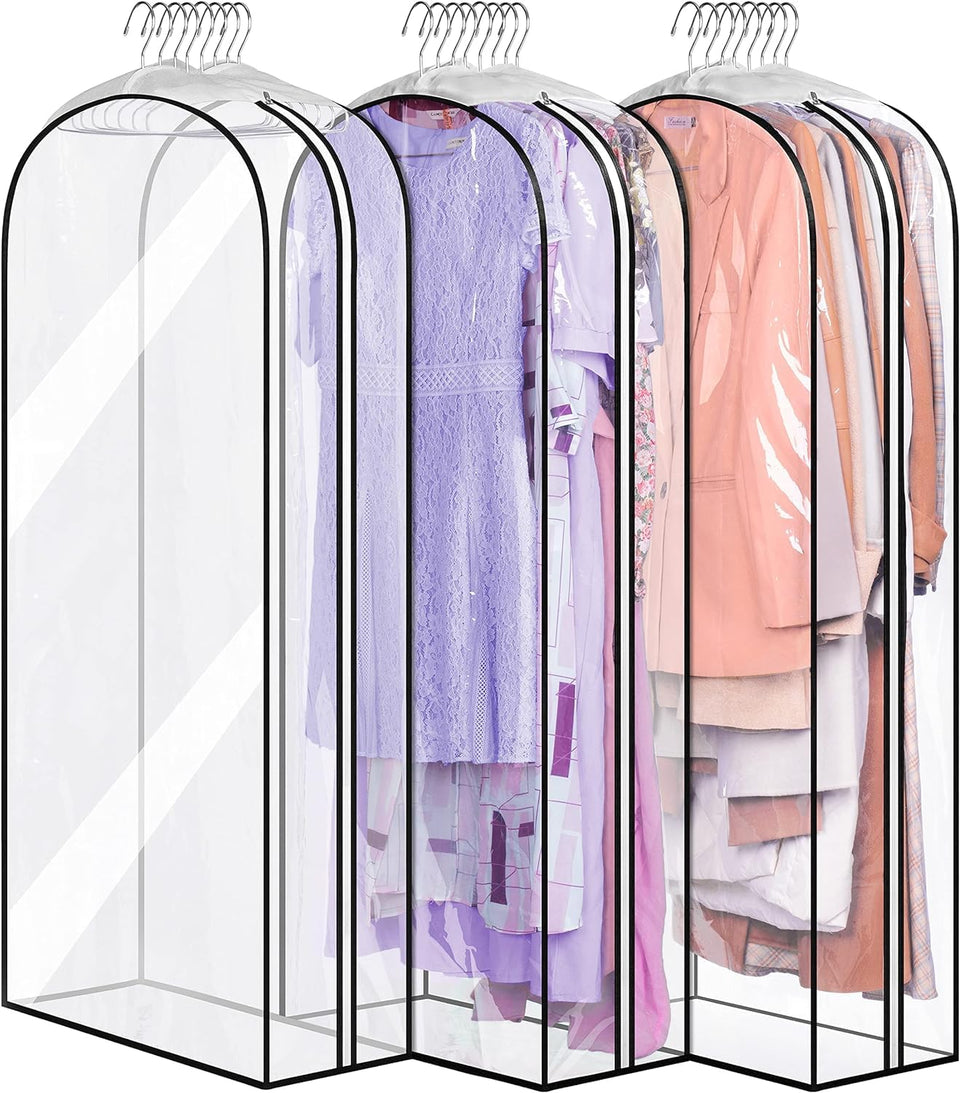 MISSLO gusseted garment bag for 50-inch clothing keeps suits wrinkle-free.