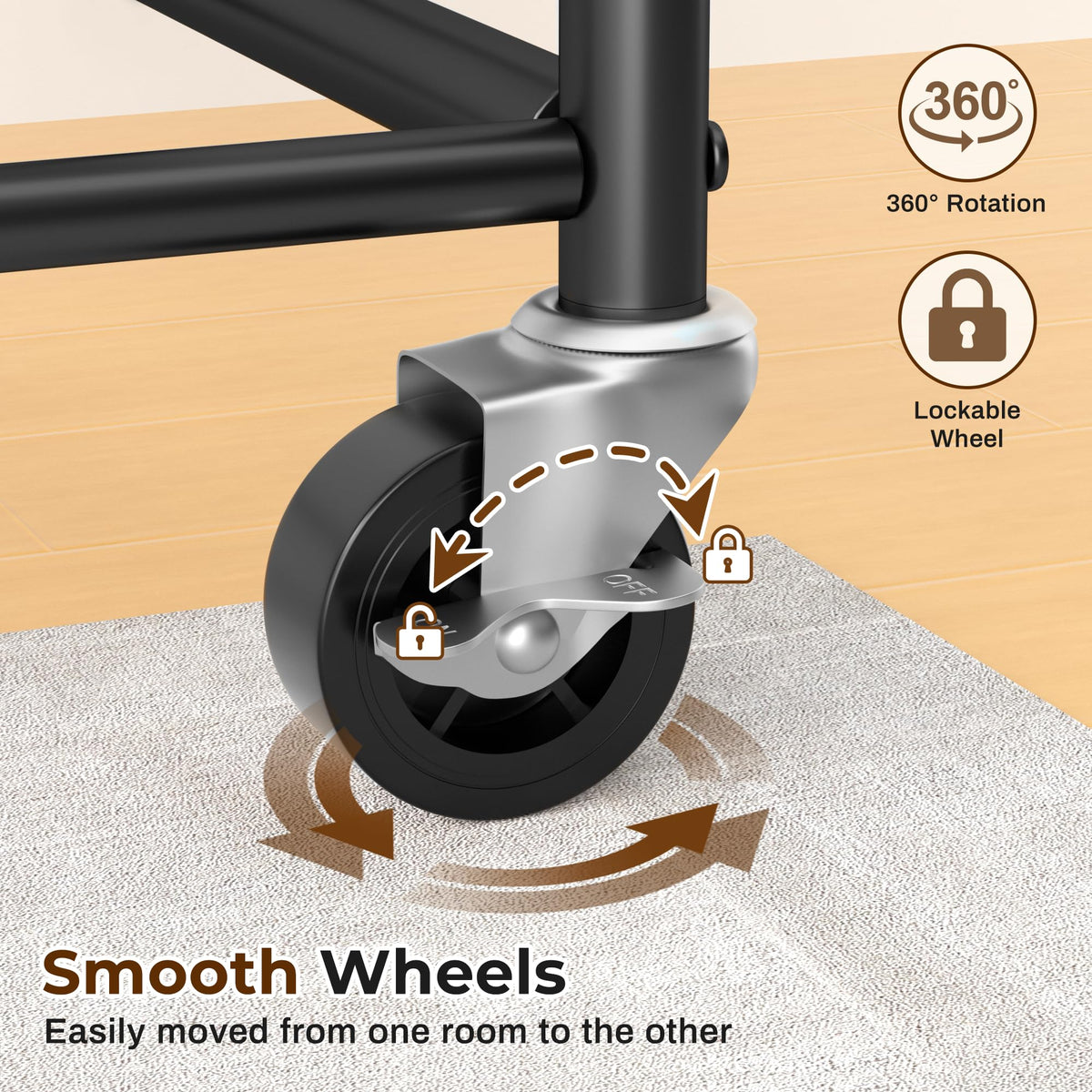 MISSLO adjustable middle rod offers height flexibility for varying clothing lengths.